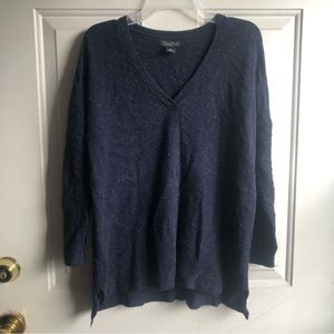 Lucky Brand women’s v-neck navy with gold specks sweater size M